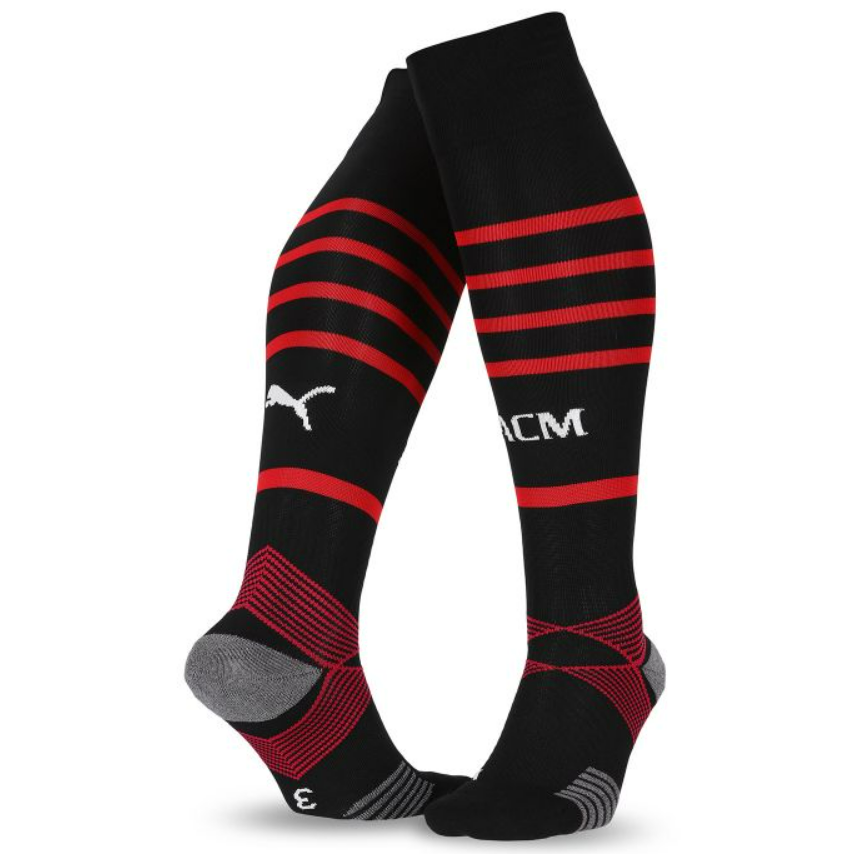 2021/22 AC Milan Home Black Red Soccer Socks